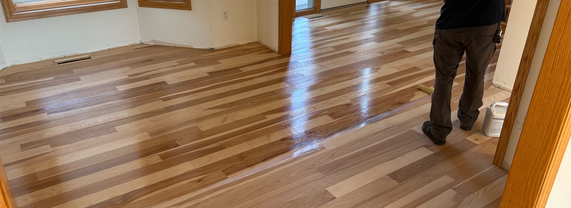 Site-Finished Hickory Floors in a Roseville Remodel